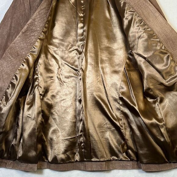 Jolie Vintage‎ Eric Gaskins Crocodile Embossed Leather Women's Blazer- Small - Picture 6 of 7